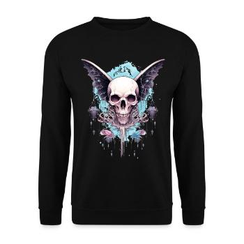 Fairycore Skull Aestethic Fairy Grunge Gothic - Unisex Sweatshirt - black - Front - Alina (178cm) & Michal (187cm)