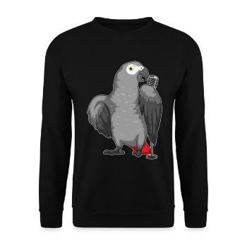 Parrot Singer Microphone Singing - Unisex Sweatshirt - black - Front - Alina (178cm) & Michal (187cm)