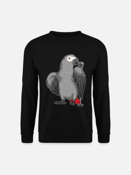Parrot Singer Microphone Singing - Unisex Sweatshirt - black