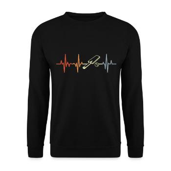 Vintage Cricket Heart Palpitations - Unisex Sweatshirt - black - Front - Alina (178cm) & Michal (187cm)