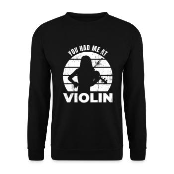 Dicton de violoniste - Sweat-shirt Unisexe - noir - Devant - Alina (178cm) & Michal (187cm)
