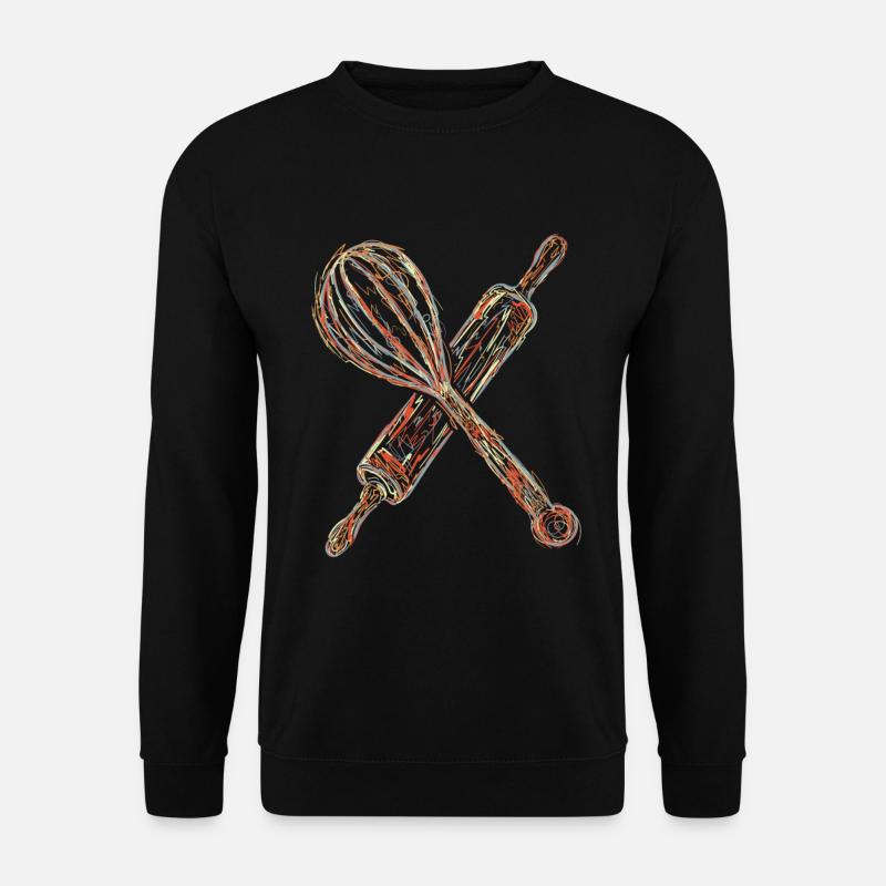 Rolling pin and hand mixer drawing - Unisex Sweatshirt - black