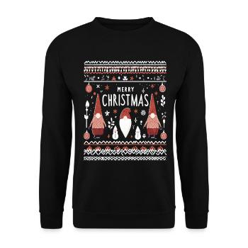Gnomes de Noël moches - Sweat-shirt Unisexe - noir - Devant - Alina (178cm) & Michal (187cm)