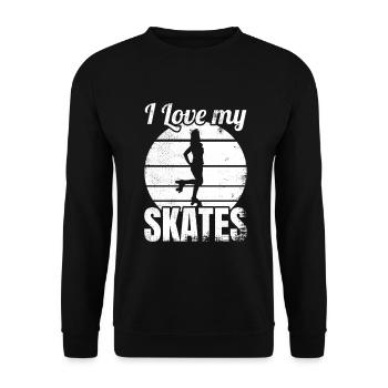 Amateur de patin à roulettes - Sweat-shirt Unisexe - noir - Devant - Alina (178cm) & Michal (187cm)