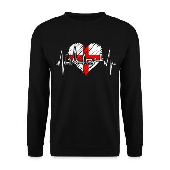 Freiburg im Breisgau Skyline Heartbeat Freiburger - Unisex Sweatshirt - black - Front - Alina (178cm) & Michal (187cm)
