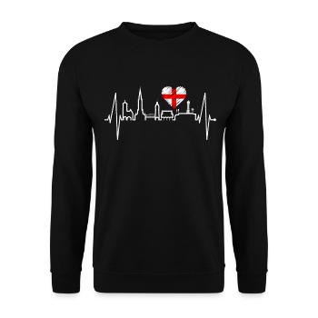 Freiburg im Breisgau Skyline Heartbeat Freiburger - Unisex Sweatshirt - black - Front - Alina (178cm) & Michal (187cm)