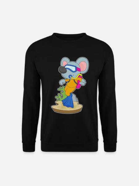 Maus Taucher Schwimmbrille Tauchen - Unisex Pullover - Schwarz