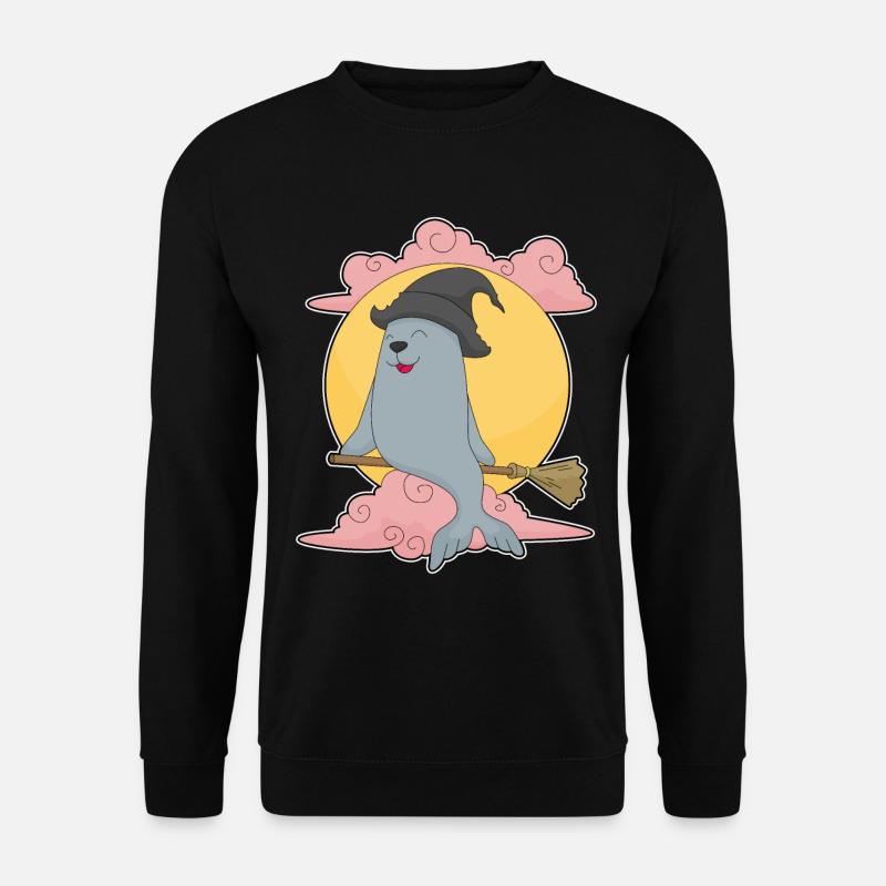 Seal Witch Broom - Unisex Sweatshirt - black