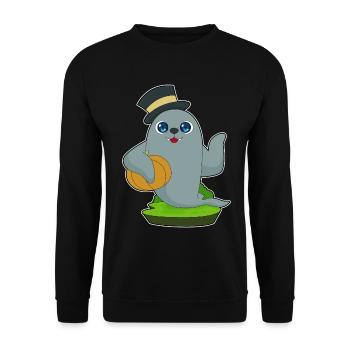 Citrouille d'Halloween scellée - Sweat-shirt Unisexe - noir - Devant - Alina (178cm) & Michal (187cm)
