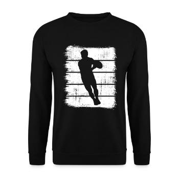 Rugby Sketch - Unisex Sweatshirt - black - Front - Alina (178cm) & Michal (187cm)