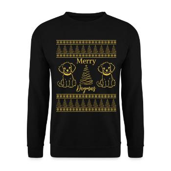 Merry Dogmas Amoureux des Chiens Ambiance Noël - Sweat-shirt Unisexe - noir - Devant - Alina (178cm) & Michal (187cm)