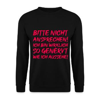 Genervt sein - Unisex Pullover - Schwarz - Vorne - Alina (178cm) & Michal (187cm)