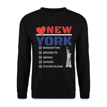 New York City Five Boroughs J'aime New York Bronx - Sweat-shirt Unisexe - noir - Devant - Alina (178cm) & Michal (187cm)