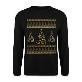 Christmas Tree Snowflake Christmas Atmosphere - Unisex Sweatshirt - black - Front - Alina (178cm) & Michal (187cm)
