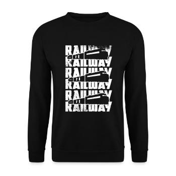 Train Sketch - Unisex Sweatshirt - black - Front - Alina (178cm) & Michal (187cm)