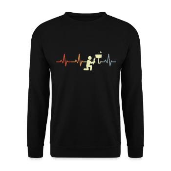 Ligne Plumber Pulse - Sweat-shirt Unisexe - noir - Devant - Alina (178cm) & Michal (187cm)