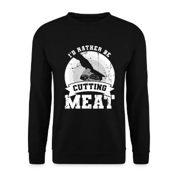 Je préfère couper la viande - Sweat-shirt Unisexe - noir - Devant - Alina (178cm) & Michal (187cm)