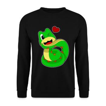Funny Snake - Unisex Sweatshirt - black - Front - Alina (178cm) & Michal (187cm)