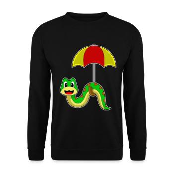 Parapluie serpent - Sweat-shirt Unisexe - noir - Devant - Alina (178cm) & Michal (187cm)