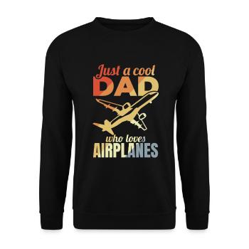 Airplane Father - Unisex Sweatshirt - black - Front - Alina (178cm) & Michal (187cm)