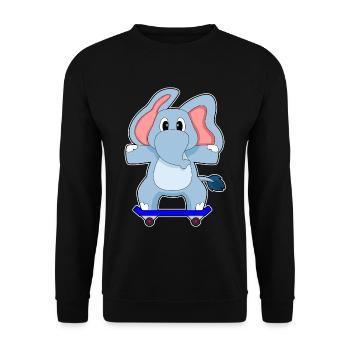Elephant Skater Skateboard Sport - Unisex Sweatshirt - black - Front - Alina (178cm) & Michal (187cm)