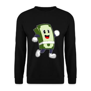 Banknote Jogger Jogging Sports - Unisex Sweatshirt - black - Front - Alina (178cm) & Michal (187cm)