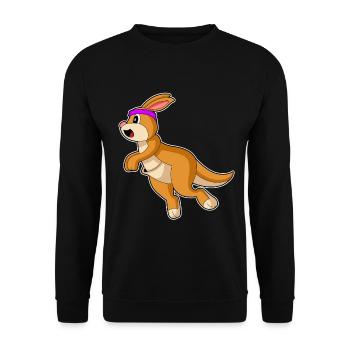 Kangaroo Jogger Jogging Sport - Unisex Sweatshirt - black - Front - Alina (178cm) & Michal (187cm)