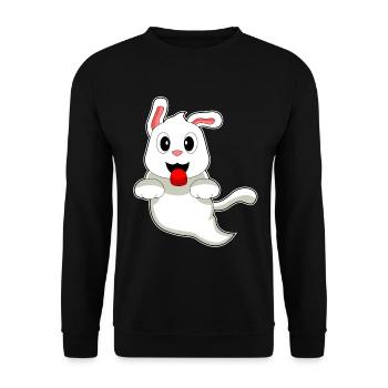 Hund Halloween Geist - Unisex Pullover - Schwarz - Vorne - Alina (178cm) & Michal (187cm)