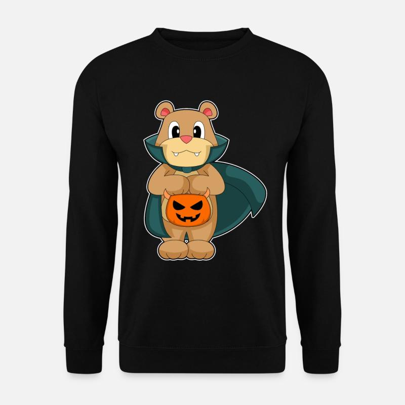 Bär Halloween Vampir Kürbis - Unisex Pullover - Schwarz