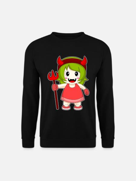 Girls Halloween Devil Trident - Unisex Sweatshirt - black