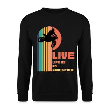 Vivre la Vie comme une Aventure - Moto Cross - Sweat-shirt Unisexe - noir - Devant - Alina (178cm) & Michal (187cm)