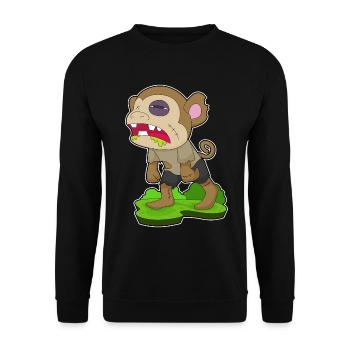 Singe Halloween Zombie - Sweat-shirt Unisexe - noir - Devant - Alina (178cm) & Michal (187cm)