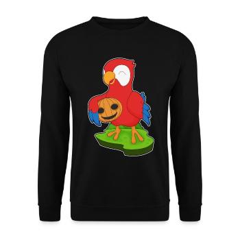 Perroquet Halloween citrouille - Sweat-shirt Unisexe - noir - Devant - Alina (178cm) & Michal (187cm)