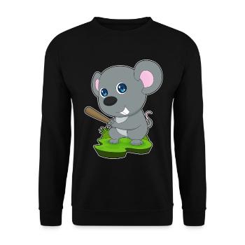 Souris Baseball Baseball Bat Sports - Sweat-shirt Unisexe - noir - Devant - Alina (178cm) & Michal (187cm)