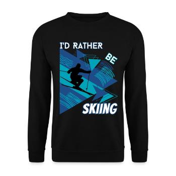I'd Rather Ski - Ski Wintersportler Skifahrer - Unisex Pullover - Schwarz - Vorne - Alina (178cm) & Michal (187cm)