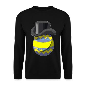 Osterei Ostern Zauberer - Unisex Pullover - Schwarz - Vorne - Alina (178cm) & Michal (187cm)