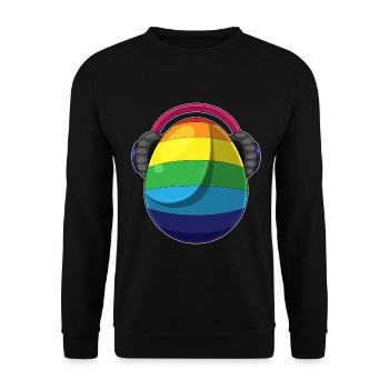 Osterei Ostern Regenbogen Musik - Unisex Pullover - Schwarz - Vorne - Alina (178cm) & Michal (187cm)