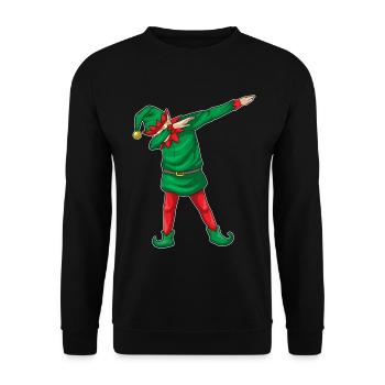 Elf Weihnachten Hip Hop Tanz - Unisex Pullover - Schwarz - Vorne - Alina (178cm) & Michal (187cm)