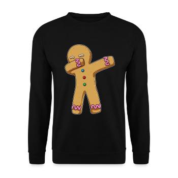 Lebkuchenmann Weihnachten Hip Hop Tanz - Unisex Pullover - Schwarz - Vorne - Alina (178cm) & Michal (187cm)
