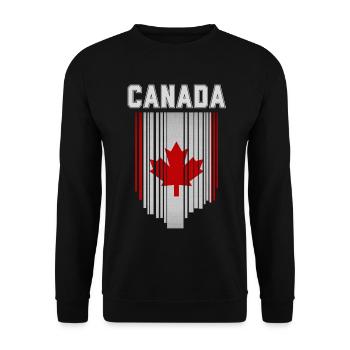 Flagge von Kanada, Kanadischer Stolz - Unisex Pullover - Schwarz - Vorne - Alina (178cm) & Michal (187cm)