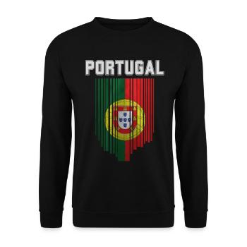 Flagge von Portugal, portugiesischer Stolz - Unisex Pullover - Schwarz - Vorne - Alina (178cm) & Michal (187cm)