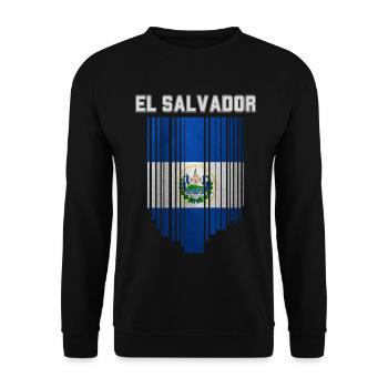 Flag of El Salvador, Salvadoran pride - Unisex Sweatshirt - black - Front - Alina (178cm) & Michal (187cm)