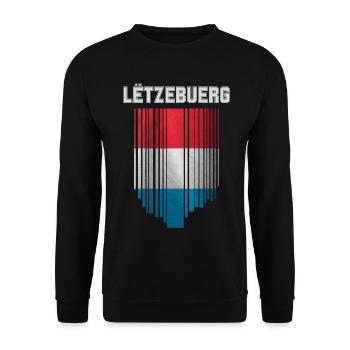 Flagge von Luxemburg - Unisex Pullover - Schwarz - Vorne - Alina (178cm) & Michal (187cm)