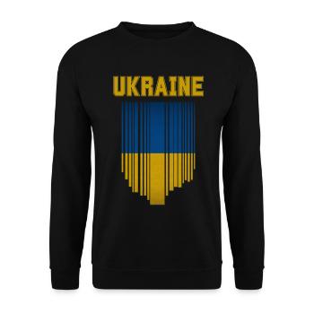Ukrainische Flagge, Ukrainischer Stolz - Unisex Pullover - Schwarz - Vorne - Alina (178cm) & Michal (187cm)