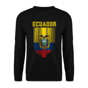 Flagge von Ecuador, ecuadorianischer Stolz - Unisex Pullover - Schwarz - Vorne - Alina (178cm) & Michal (187cm)
