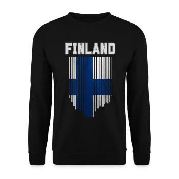 Flag of Finland, Finnish pride - Unisex Sweatshirt - black - Front - Alina (178cm) & Michal (187cm)