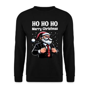 Chief Secret Santa Merry Christmas - Unisex Sweatshirt - black - Front - Alina (178cm) & Michal (187cm)