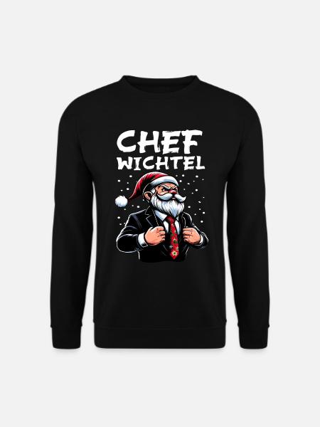Chef Wichtel stylischer Weihnachts Gnome - Unisex Pullover - Schwarz
