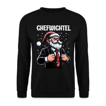 Chefwichtel Weihnachts Gnome - Unisex Pullover - Schwarz - Vorne - Alina (178cm) & Michal (187cm)