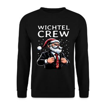 Anzug Wichtel Crew Weihnachts Gnome - Unisex Pullover - Schwarz - Vorne - Alina (178cm) & Michal (187cm)